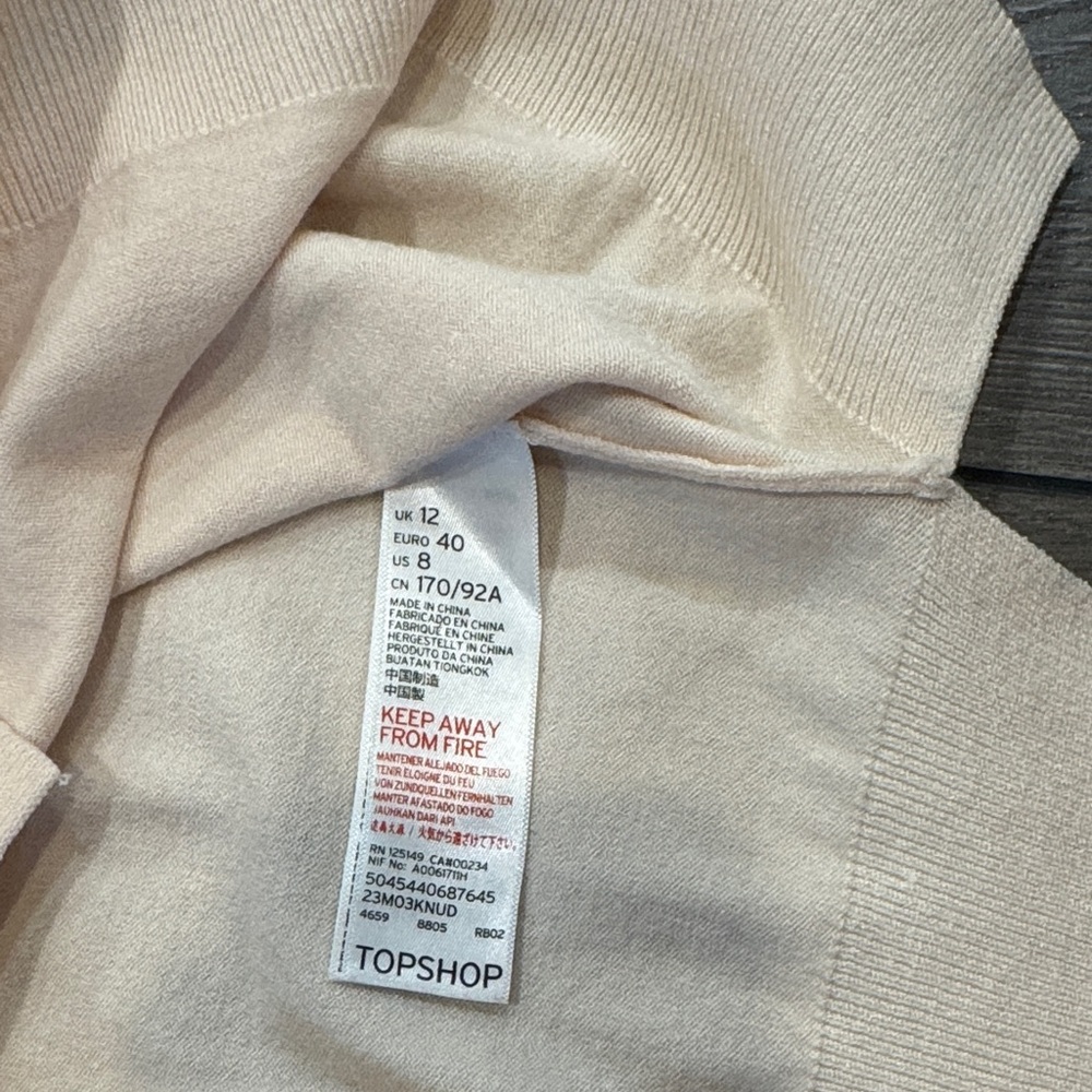 Topshop Women’s Sweater in Cream Size 8 - Picture 3 of 4
